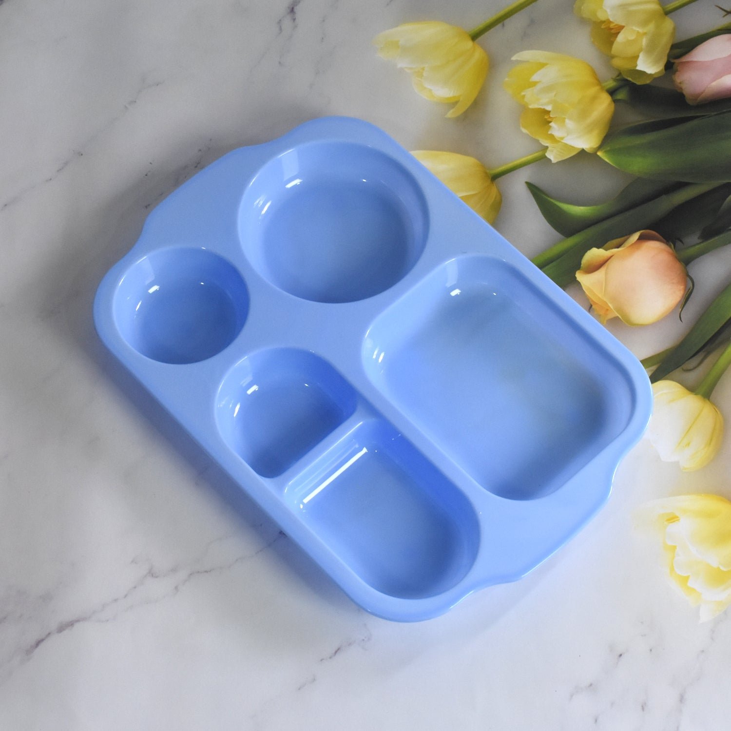 Unbreakable Plastic Food Plates / Biodegradable 5 Compartment Square Plate for Food - Image 10