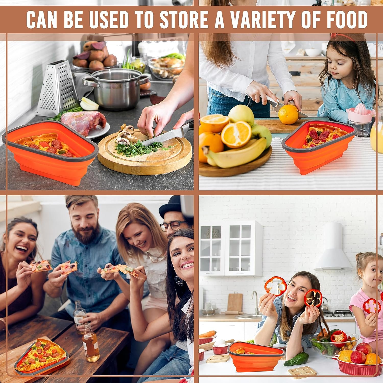 Reusable Expandable Pizza Storage Container with 5 Microwavable Trays – Adjustable for Home & Outdoor Use - Image 5