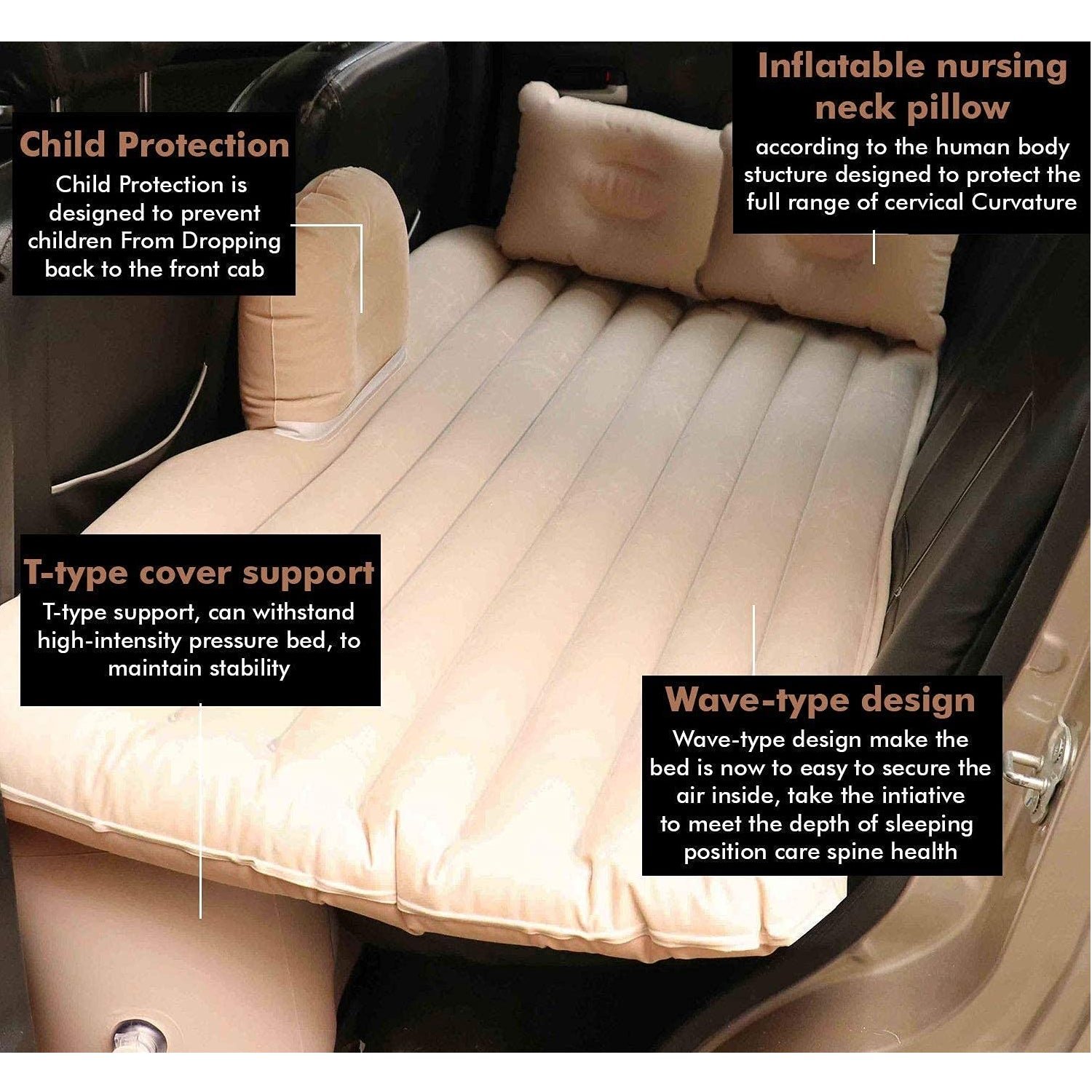 Portable Car Backseat Inflatable Air Mattress Bed (1 Pc) - Image 9