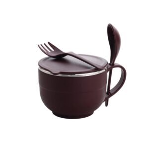 Stylish stainless steel noodle bowl with ergonomic handle