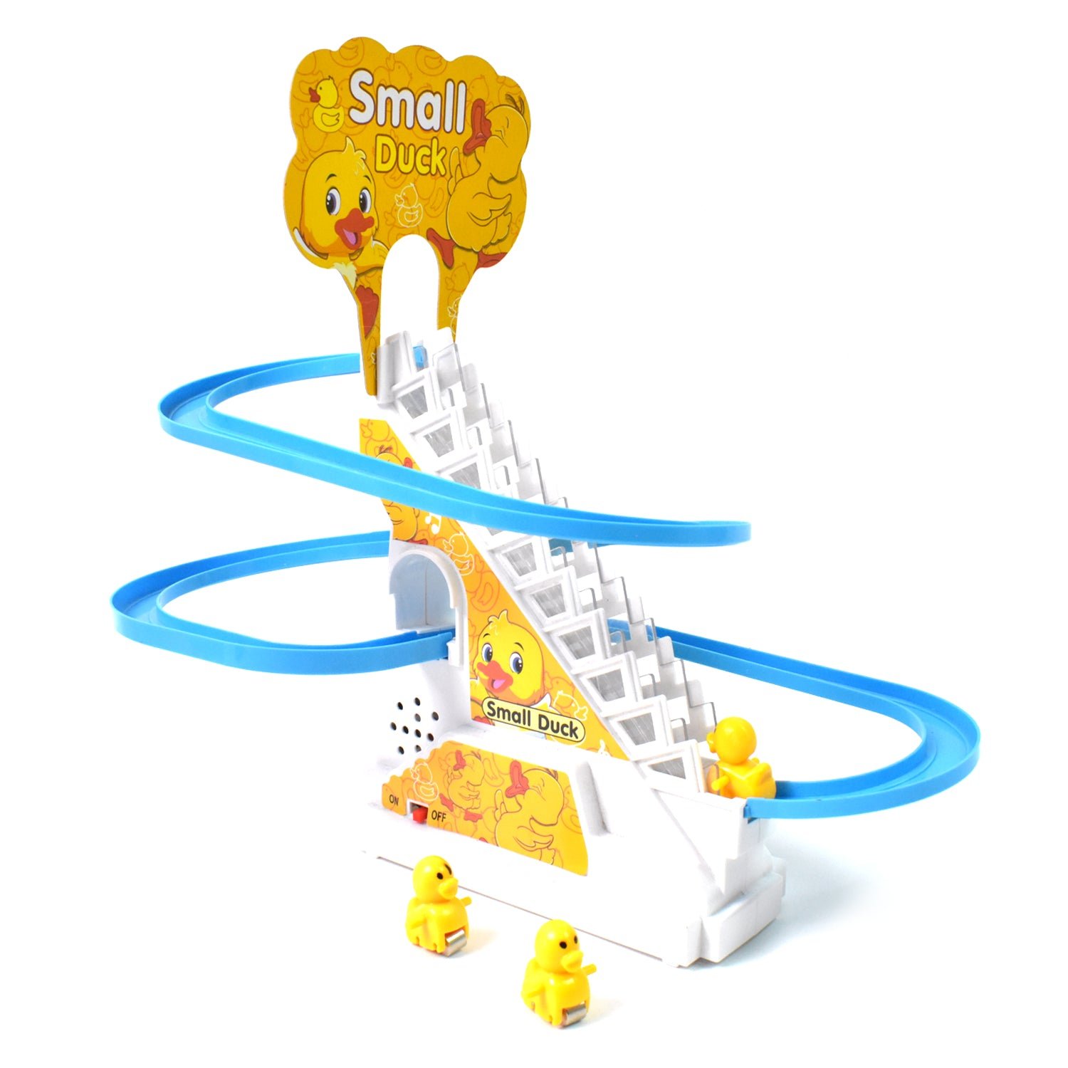 Duck Climb Stairs Toy Roller Coaster with Flashing Lights & Music (3 Ducks) - Image 4