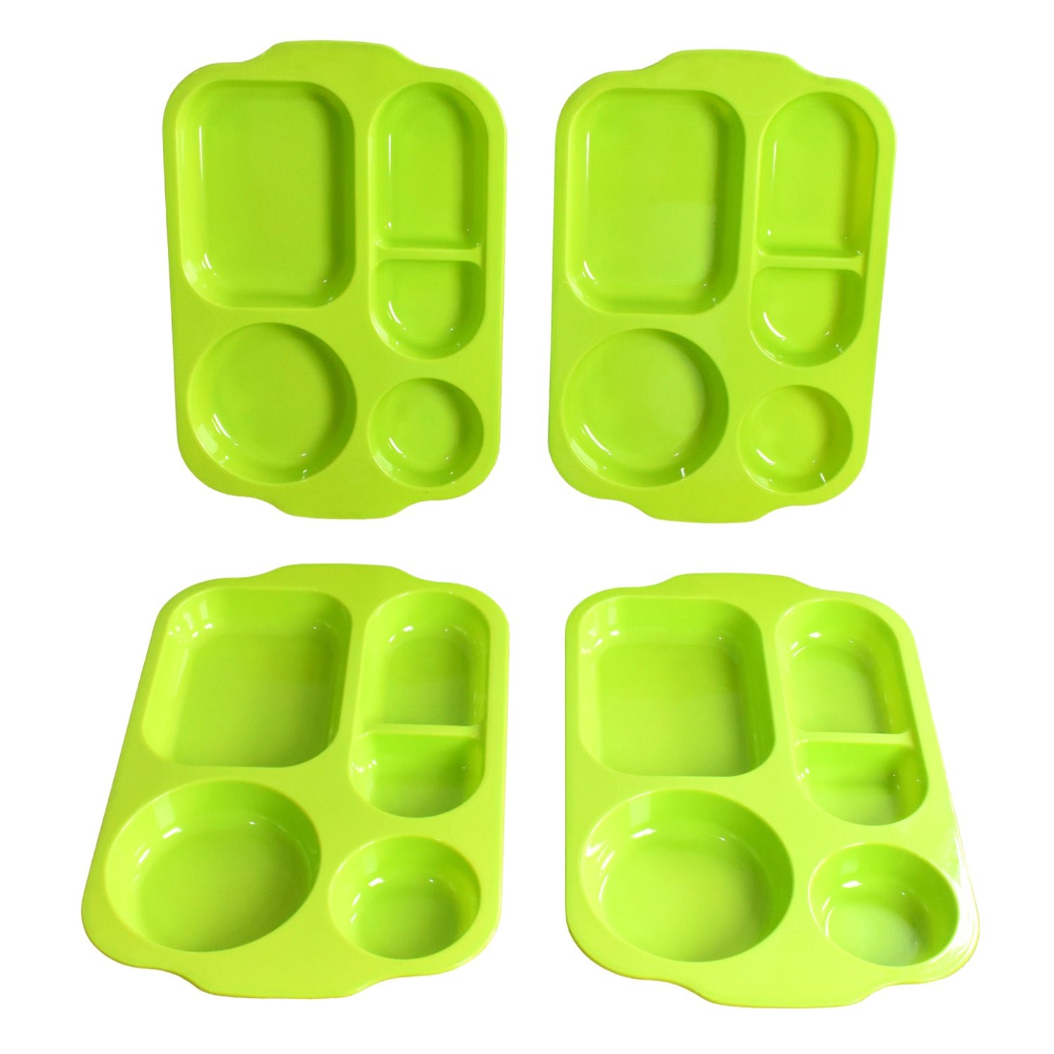 Unbreakable Plastic Food Plates / Biodegradable 5 Compartment Square Plate for Food - Image 5