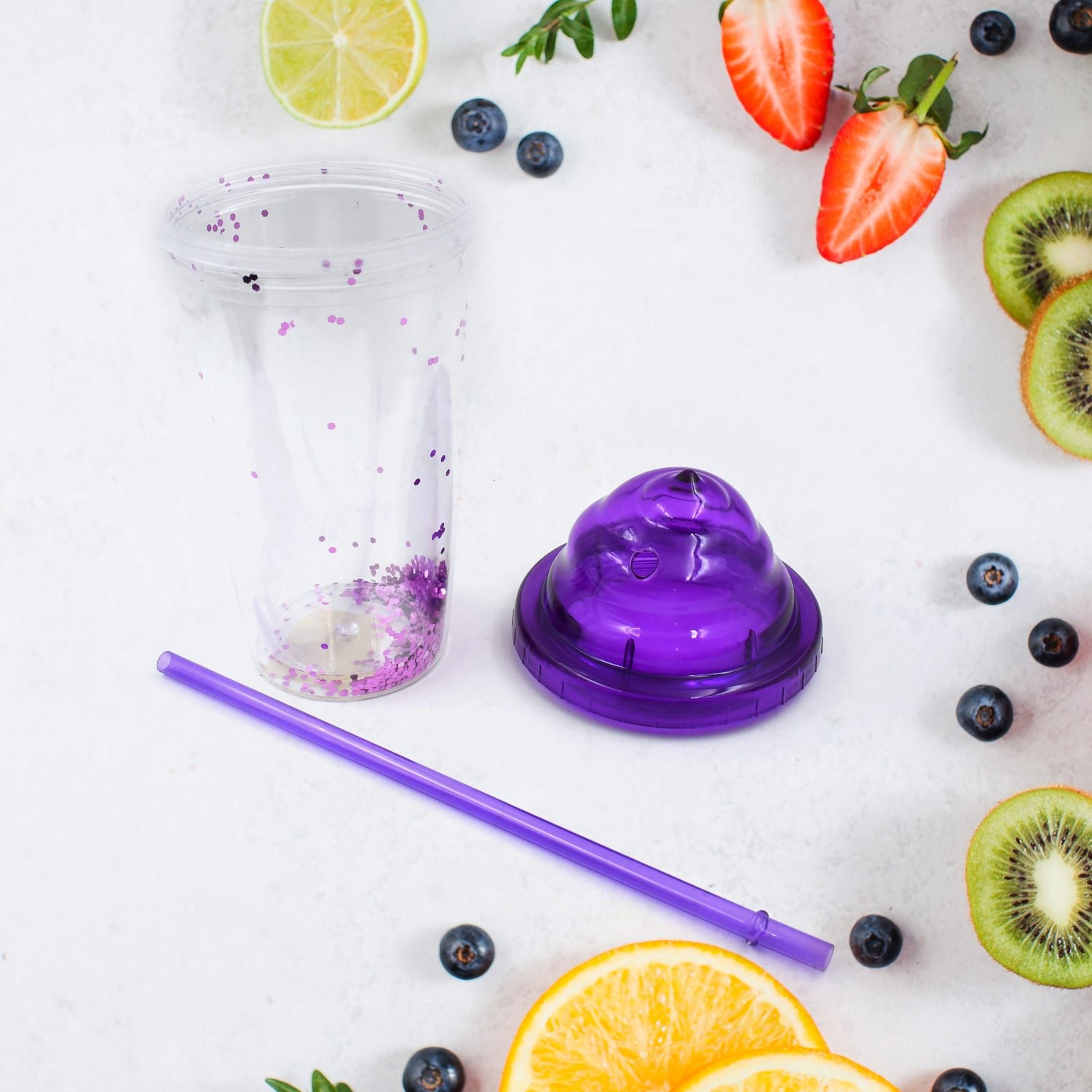 High Quality Plastic Creative Cold Drink Cup / Tumble, Reusable Tea Coffee Tumbler with Lid and Straw, Double Wall Plastic Drinking Sport Bottle, Travel Tumbler (1 Pc / Mix Color) - Image 4