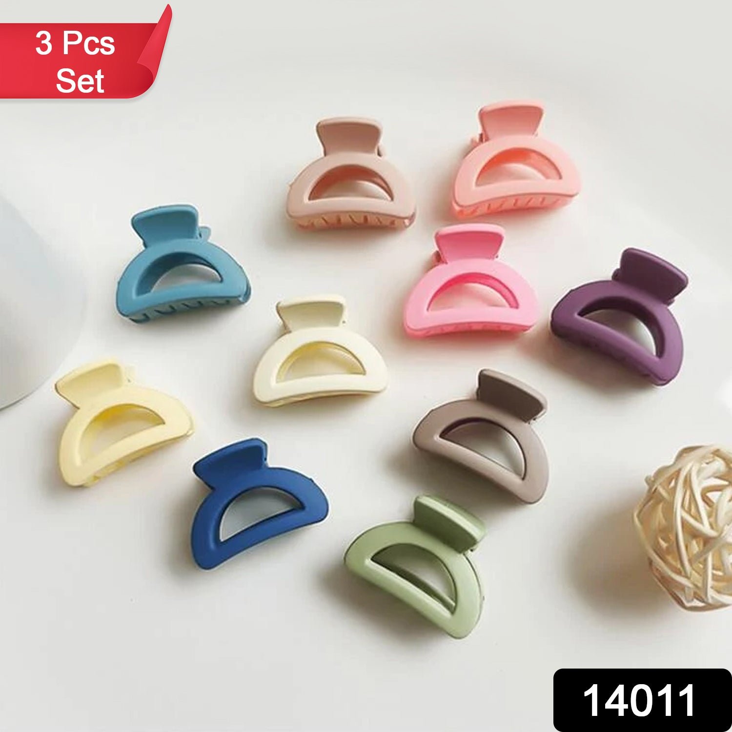 Plastic Small Hair Clips for Girls Kids Hair Accessories (3 Pcs Set / Mix Color & Design) - Image 2