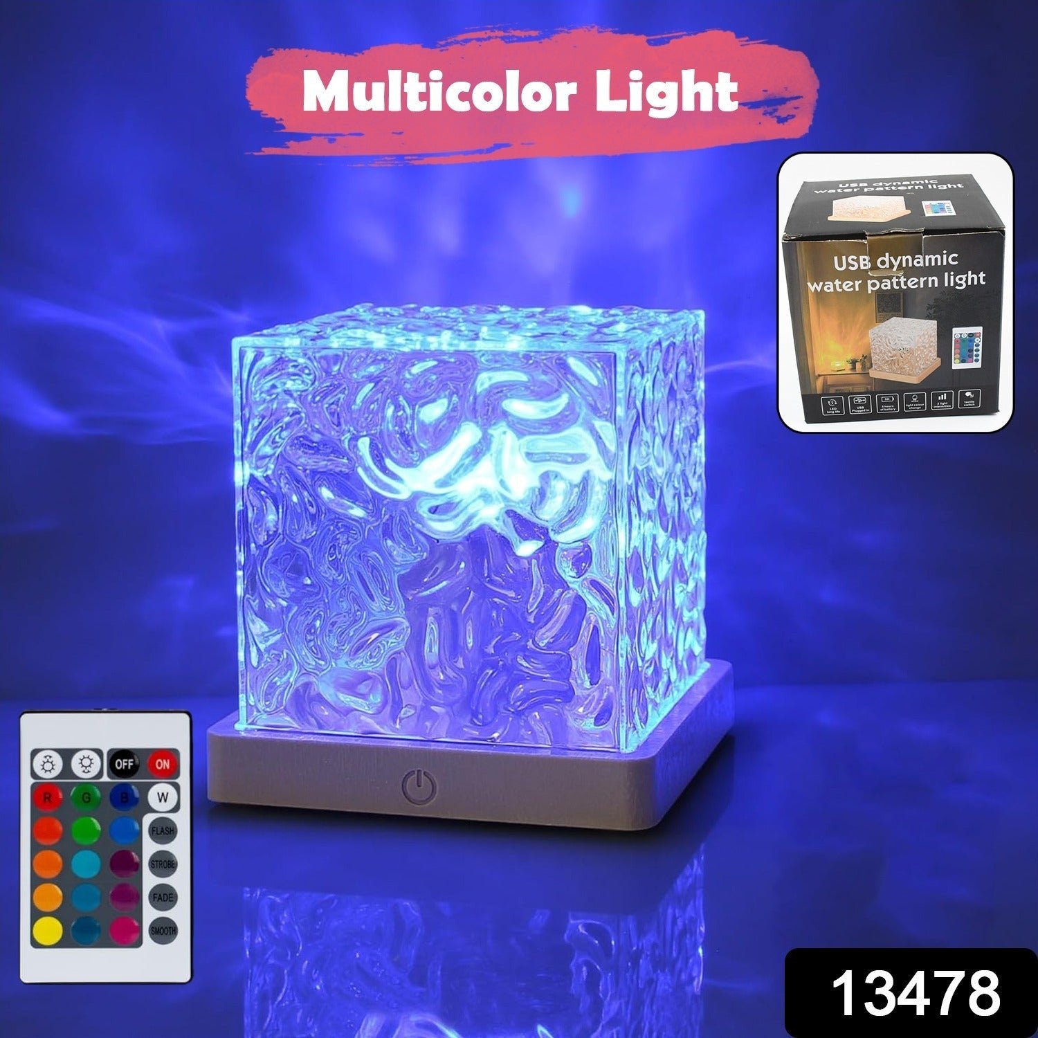 Ocean Wave Projector Lamp, 3D Water Wave LED Night Light, Water Ripple Night Lamp With Remote - Image 2