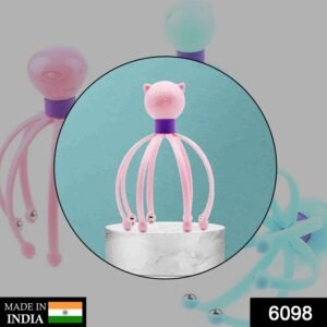 Stress relief scalp massager in an octopus design, highlighting its therapeutic benefits