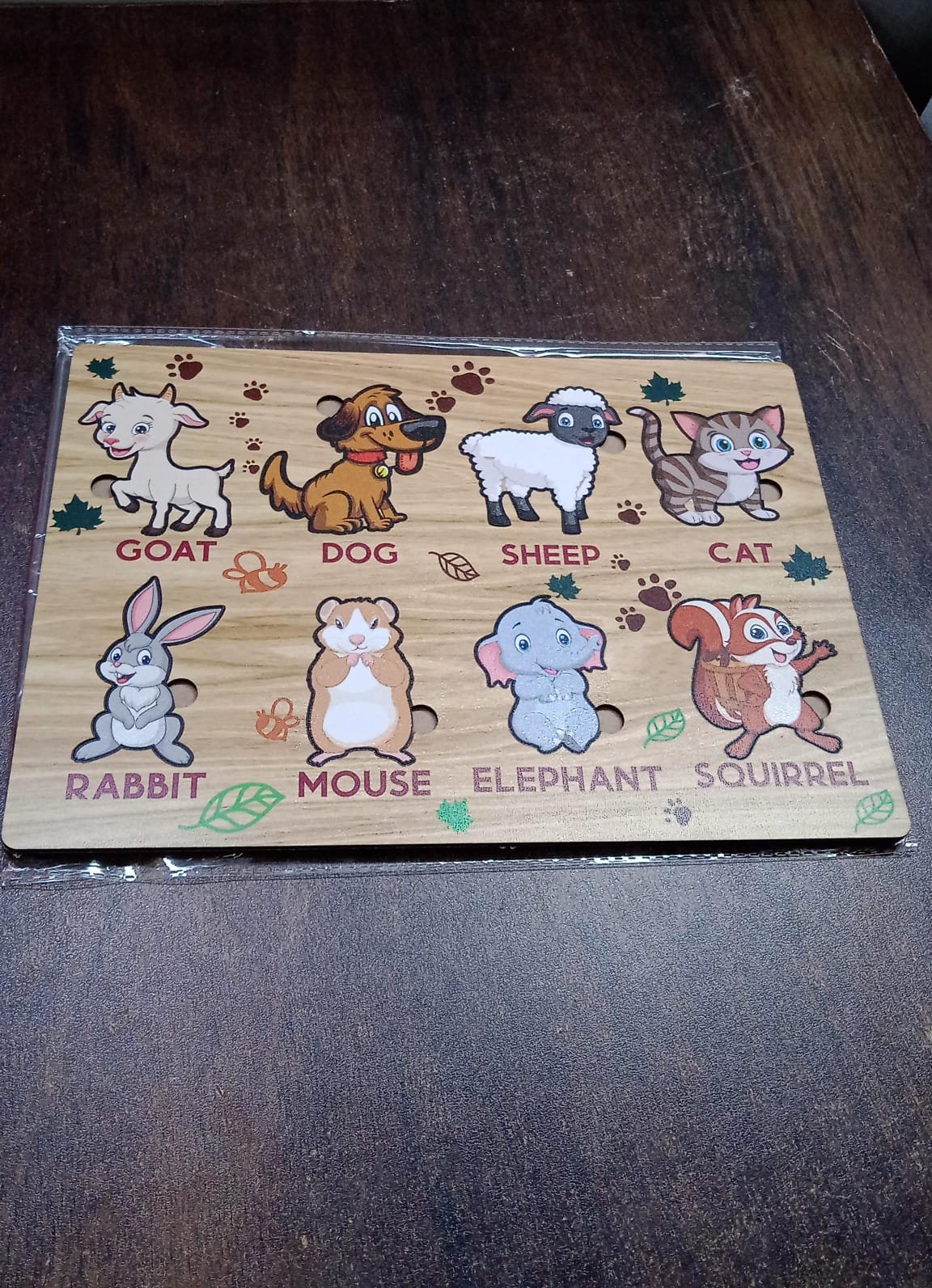 Wooden Animal Puzzle Learning Educational Board (1 Set / 28×20 Cm) - Image 9