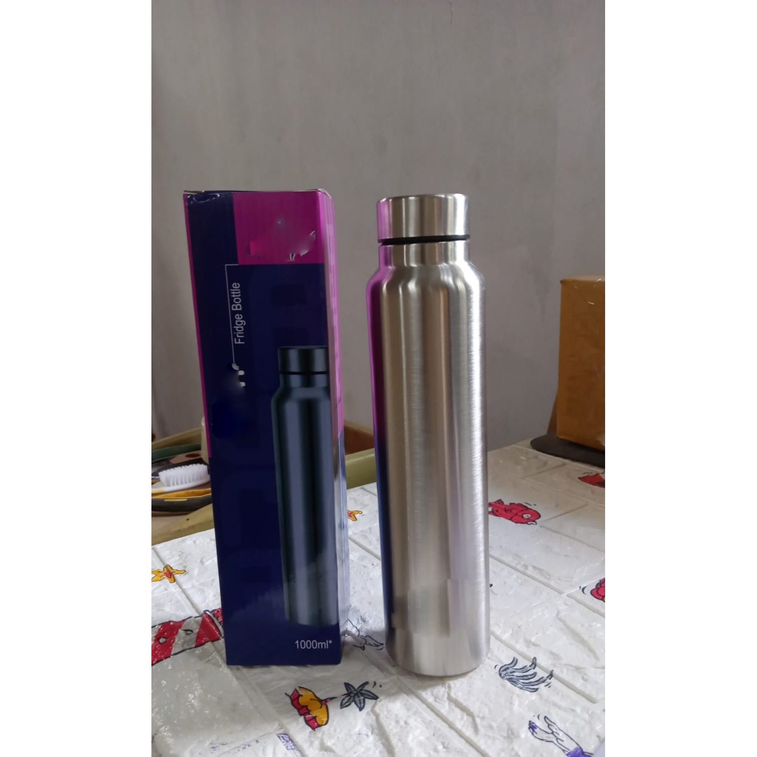 Stainless Steel Water Bottle, Fridge Water Bottle office / Gym / School 1000Ml - Image 6