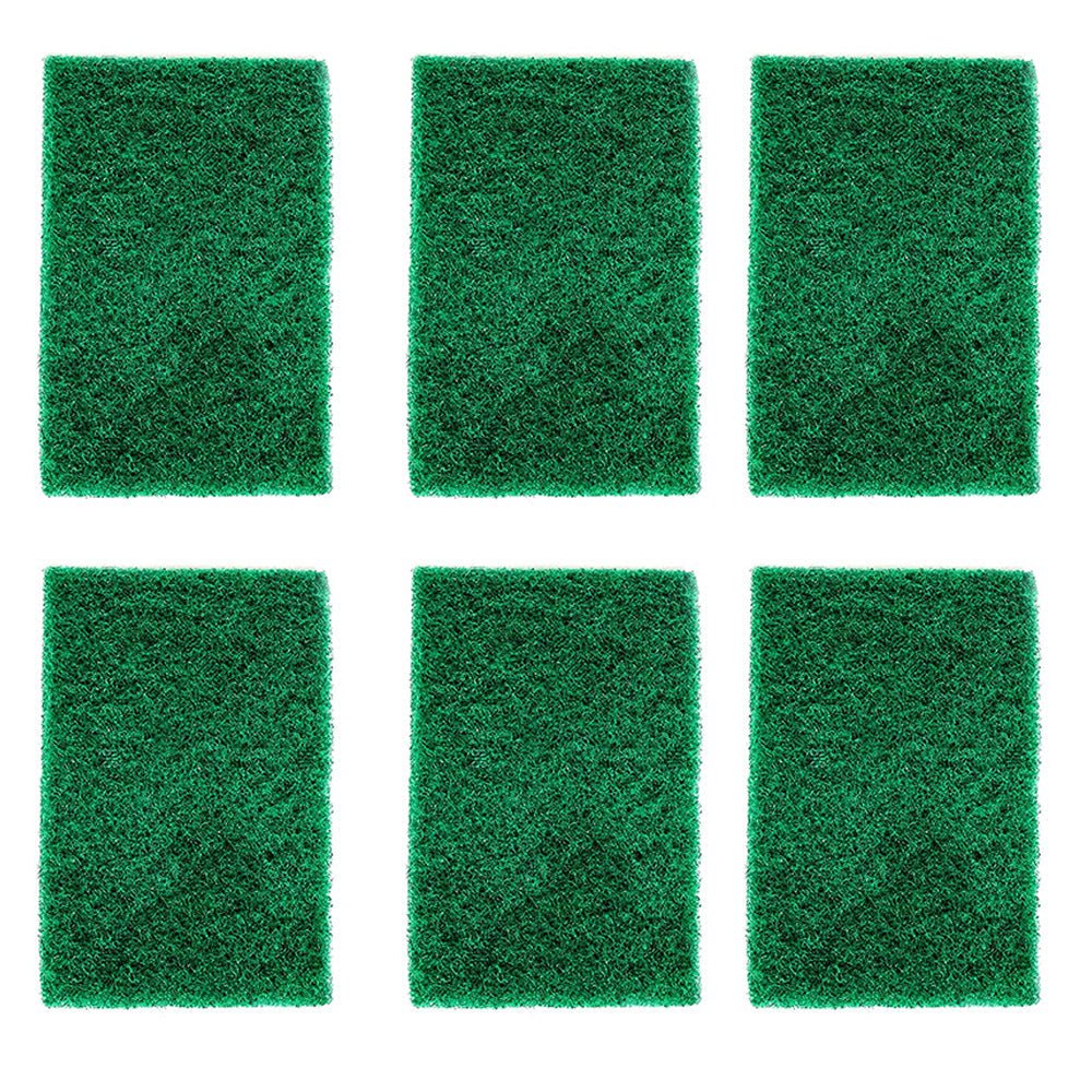 Aqua green sponge pads for cleaning, pack of 6 for kitchen use.