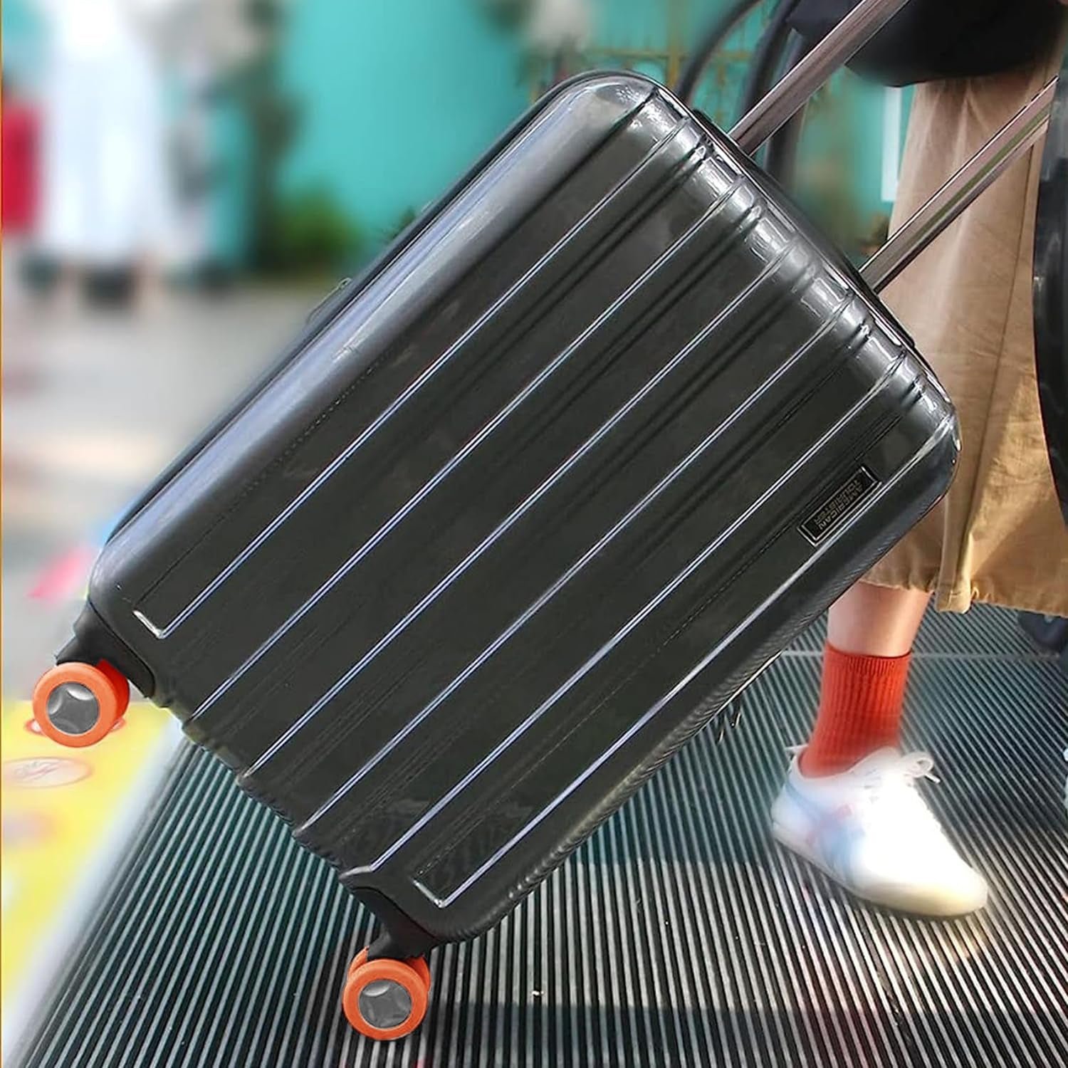 Silicone Luggage Wheel Covers – Noise Reduction & Protection (8 Pcs)
