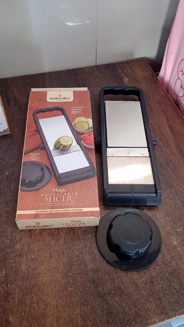 Adjustable Slicer, Stainless Steel and Plastic Premium Multipurpose Potato / Onion Slicer and Grater (1 Pc) - Image 8