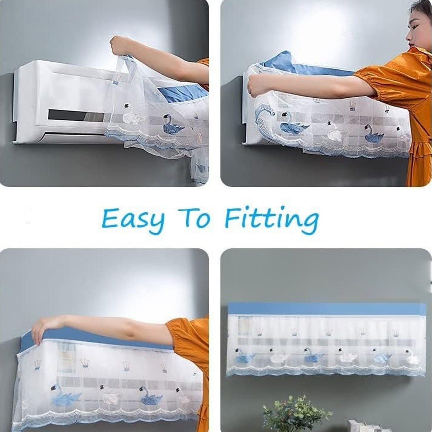Folding Split AC Dust Cover – Washable, Dustproof (1 Pc, approx 1 Ton) - Image 7