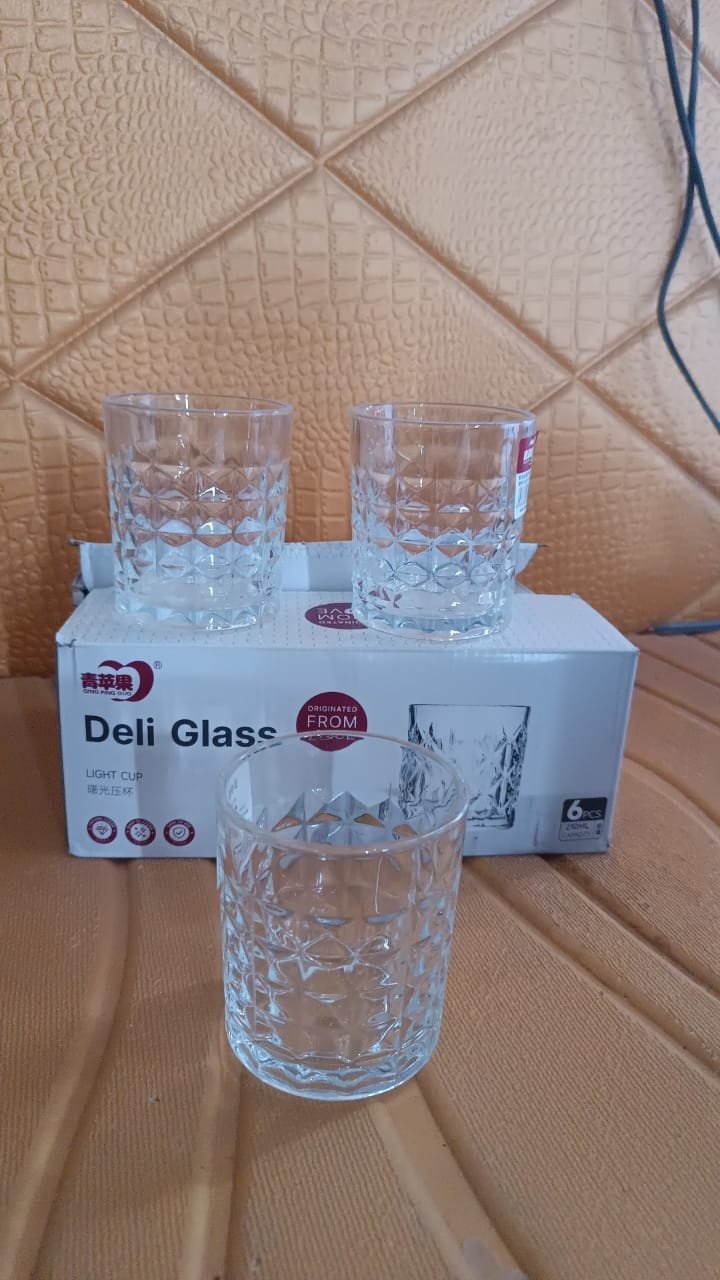 Premium Crystal-Style Glass Tumbler Set (6 Pc / 210 ML) - Image 9