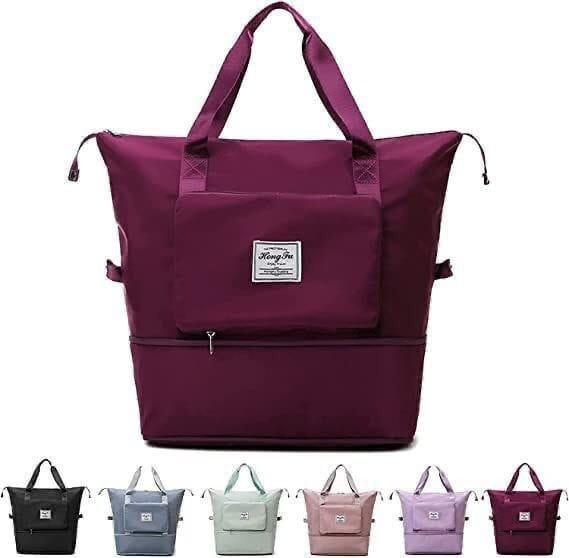 Large Capacity Folding Travel Bag, Multifunctional Sports Shoulder Bag Luggage Bag, Travel Bag Expandable Weekender Overnight Bag with Dry and Wet Separated Pocket Sports Bag Gym, Shoulder Bag Water Resistant (6 Pocket) - Image 3