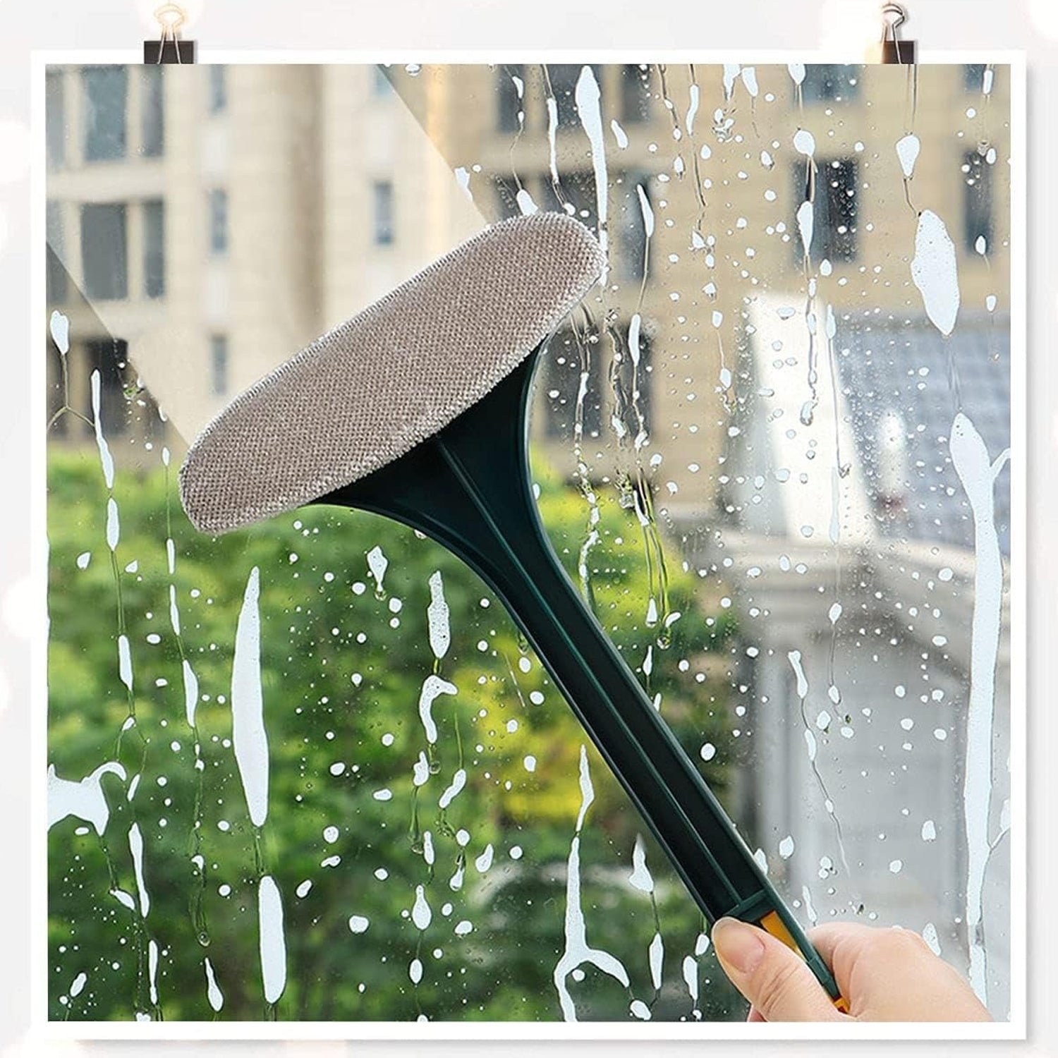 2-in-1 Mesh Cleaning Brush & Wiper with Extended Handle – Window Cleaner (1 Pc) - Image 4