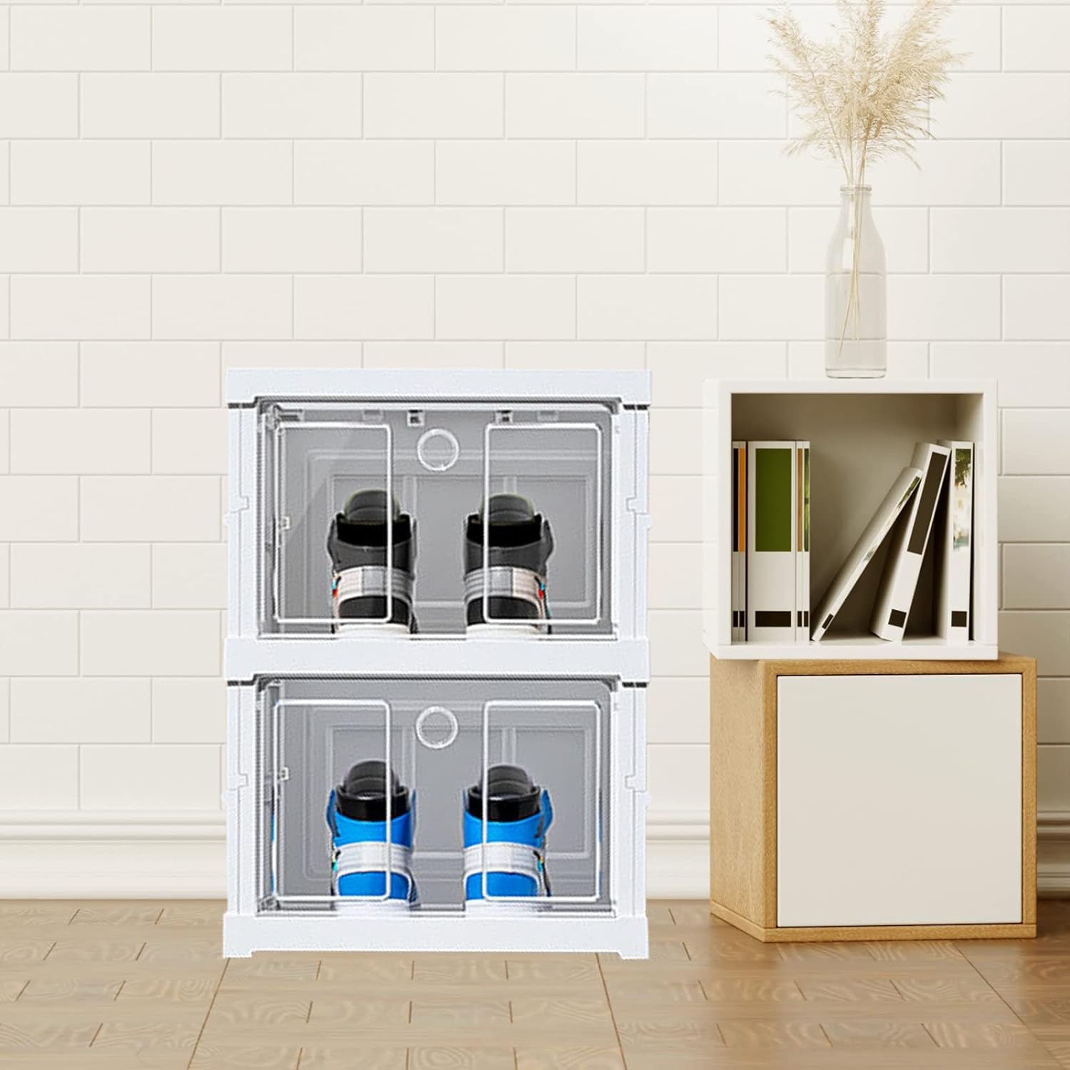 Stackable Multifunctional Storage, for Clothes Foldable Drawer Shelf Basket Utility Cart Rack Storage Organizer Cart for Kitchen, Pantry Closet, Bedroom, Bathroom, Laundry (2 / Layer 1 Pc) - Image 5