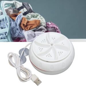 Mini turbine washing machine with USB cable, lightweight, suitable for home, camping, and college use.