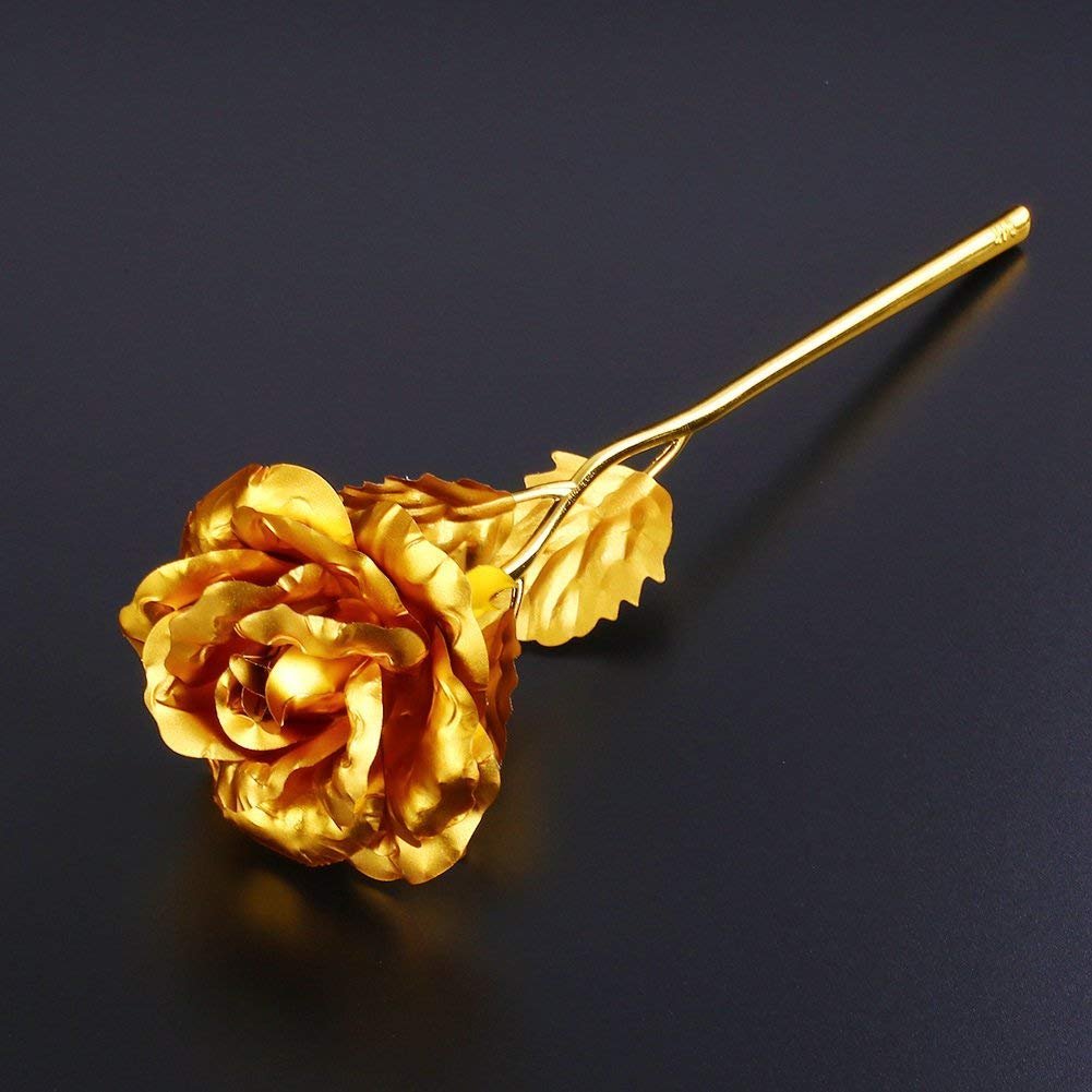 Luxury Decorative Gold Plated Artificial Golden Rose with Premium Box - Image 11