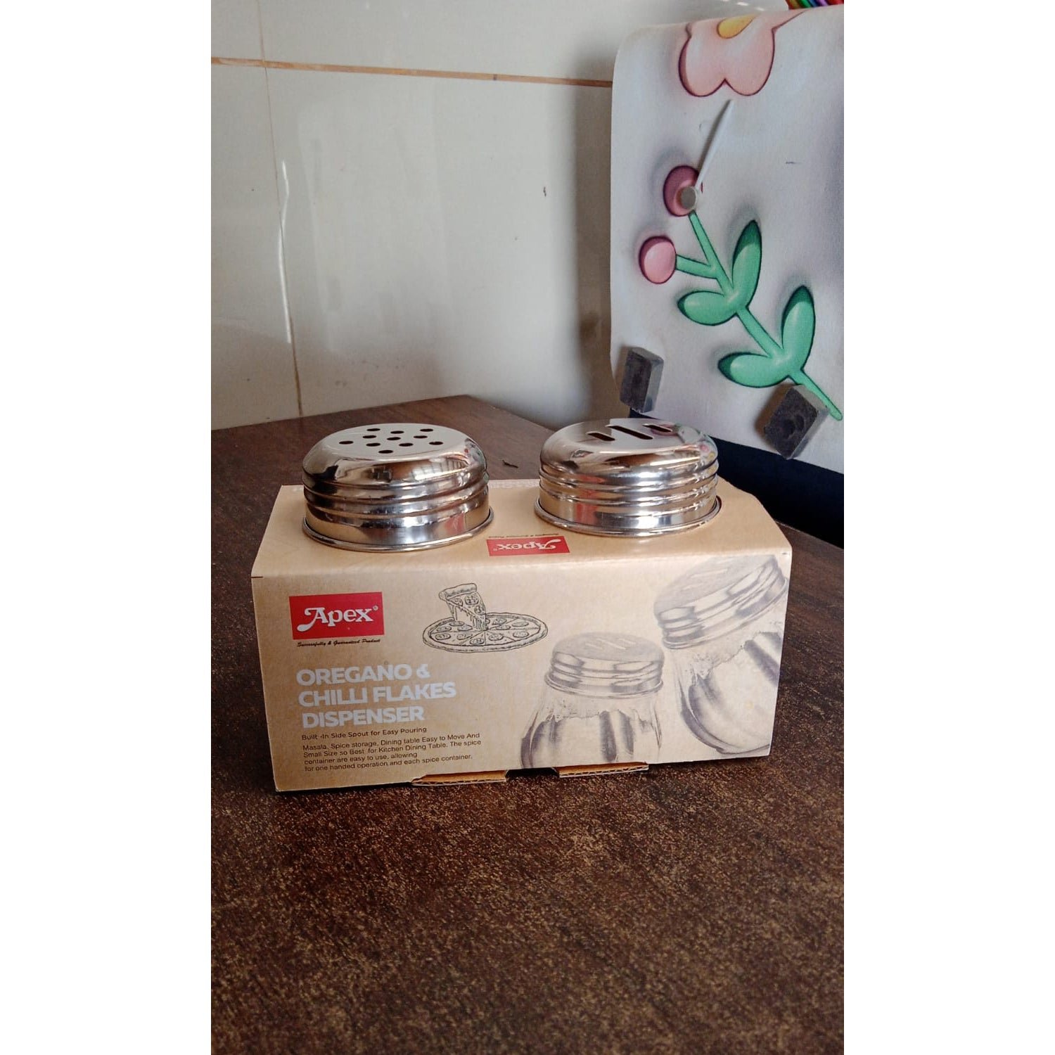 Apex Oregano & Chilli Flakes Dispenser Set – 2 Pcs Plastic Spice Shaker with Stainless Steel Lid - Image 9