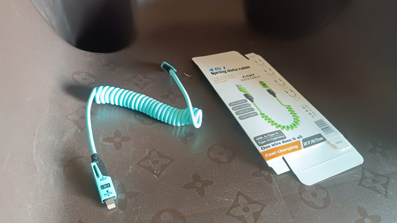 4 in 1 Spring Fast Charging Cable (1 Pc / 1.5 Mtr Long) - Image 9