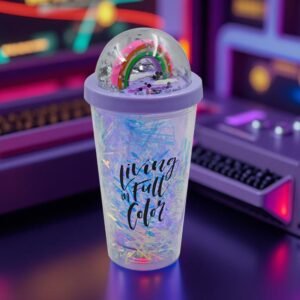 Sipper Bottle with Straw, LED Glow Light  for Kids/Tumbler with Straw/Vacuum Flask/Sipper Plastic Tumbler/Sipper Bottle with Straw (Pack of 1)