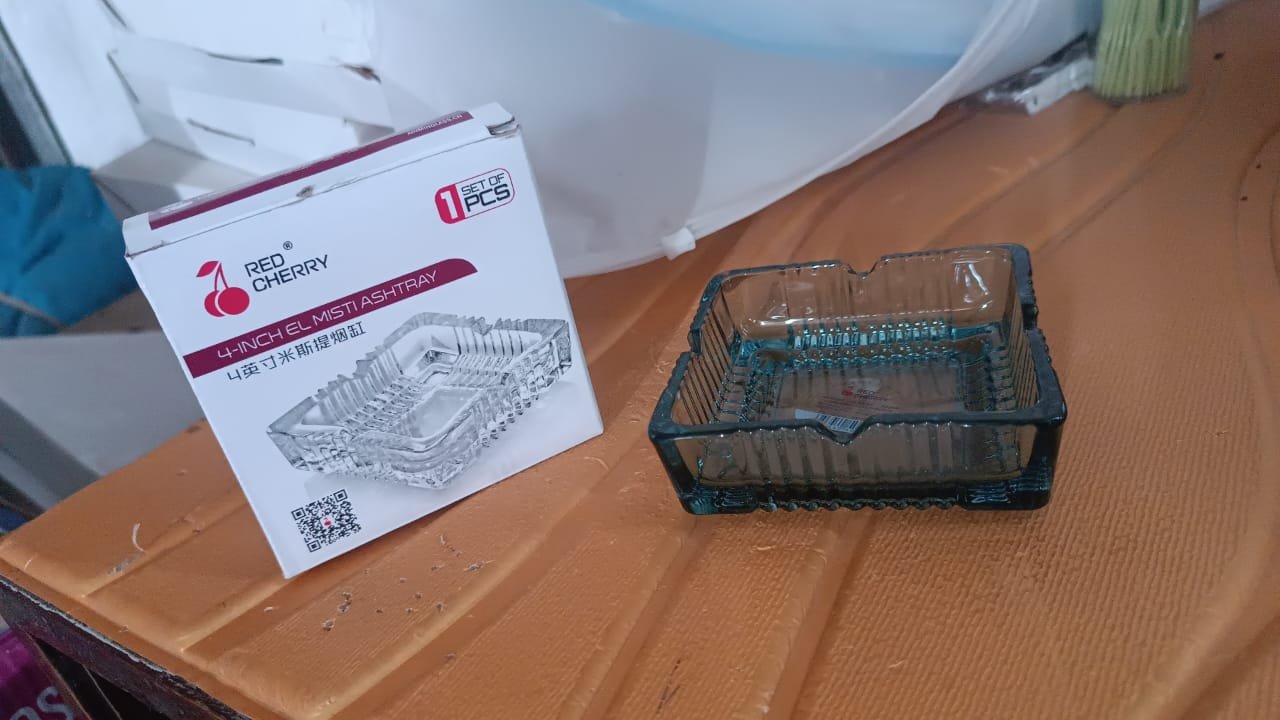 Square Glass Misti Crystal Quality Cigar Cigarette Ashtray Round Tabletop for Home Office Indoor Outdoor Home Decor - Image 9