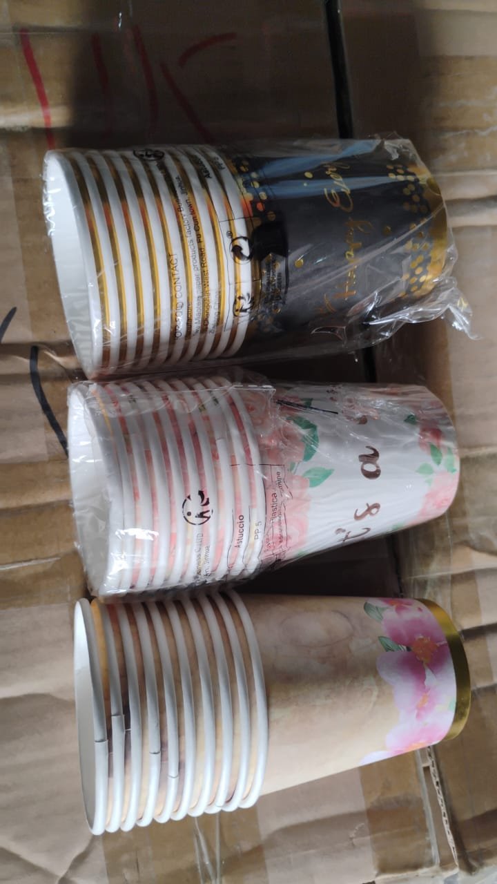 Disposable Paper Cups, Disposable Tea, Coffee Cups (3 Pcs Set / Mix Color) - Image 8