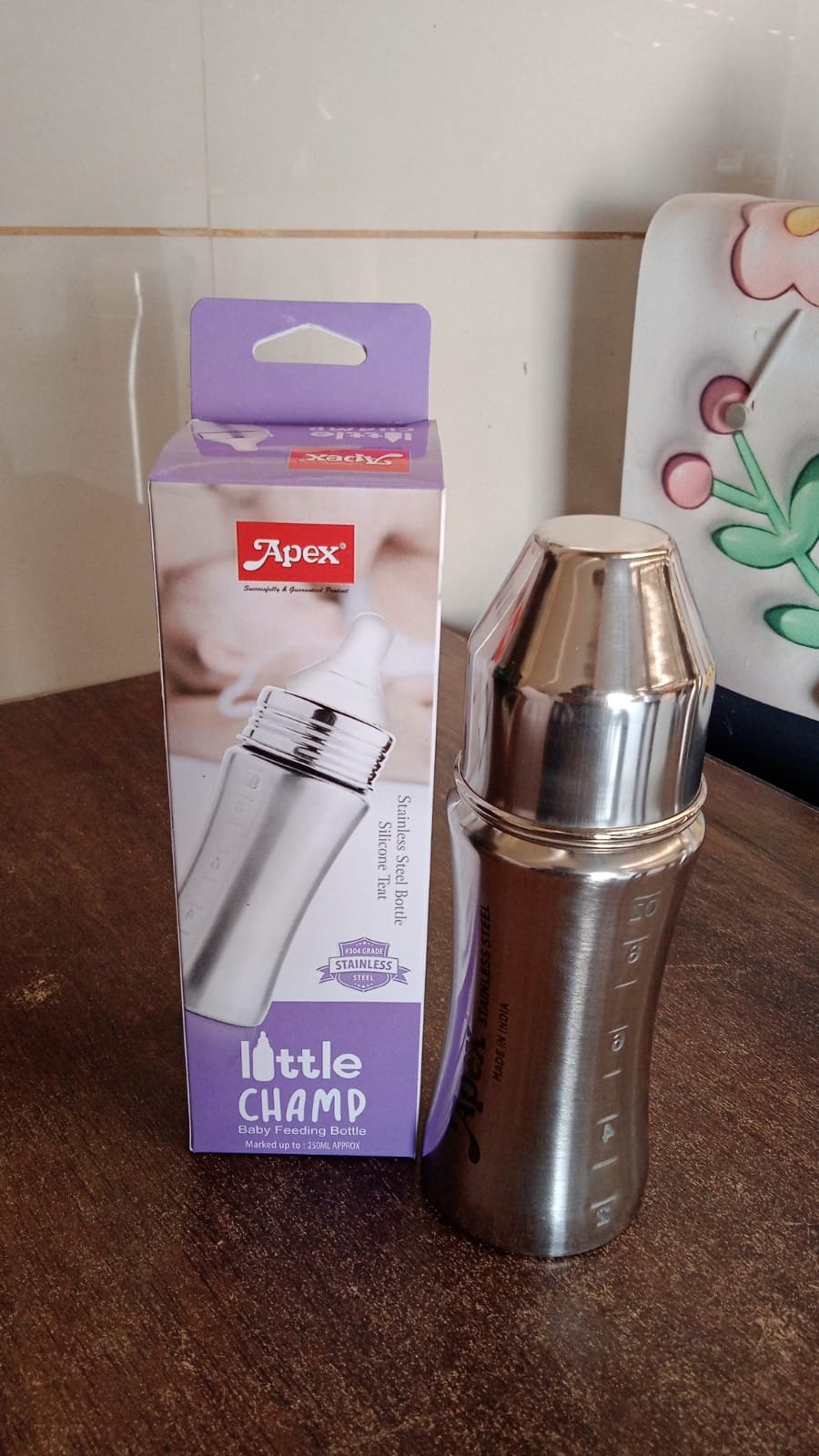 Apex Stainless Steel Little Champ Baby Feeding Bottle (250 ml) - Image 7