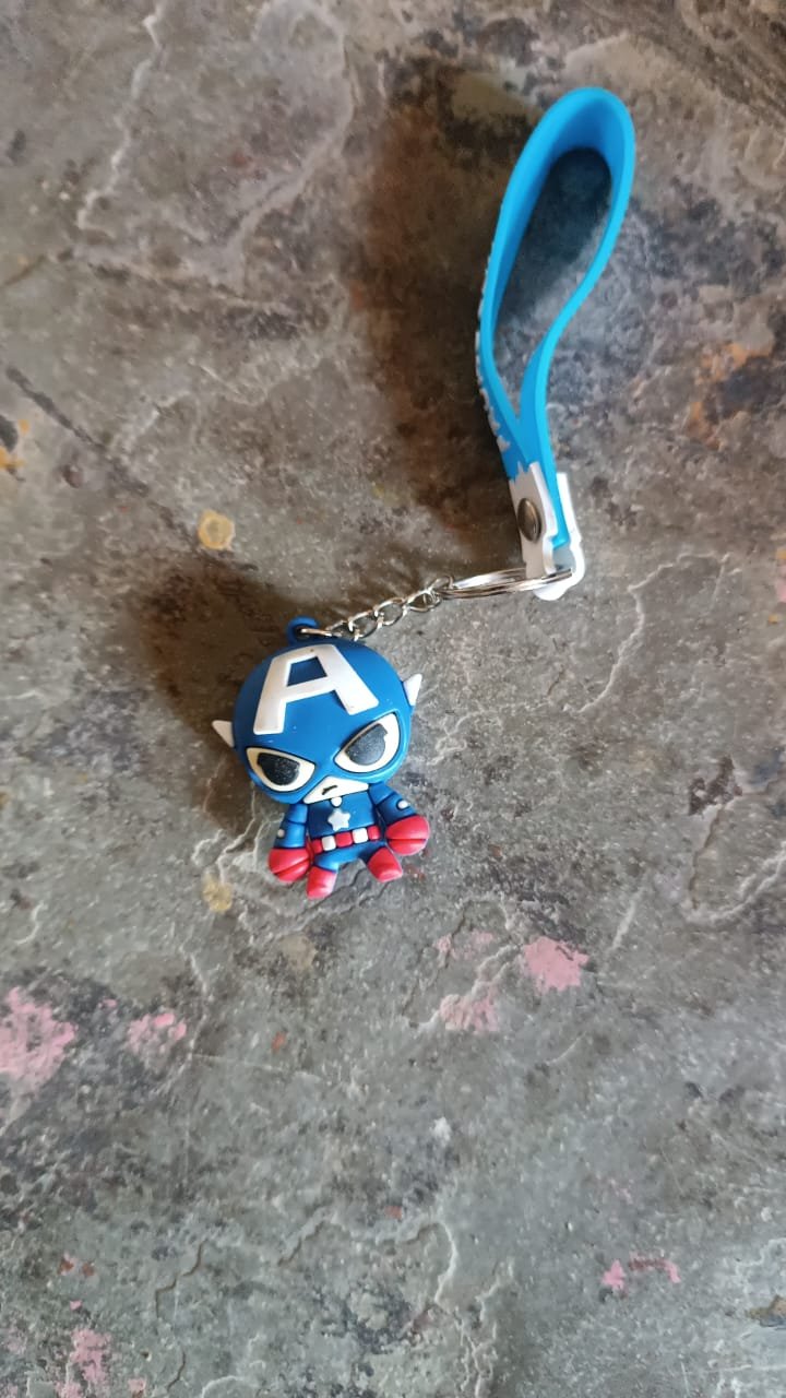 Cute Cartoon Silicone 3D Key Chain with Metal Hook & Strap (Pack of 1) - Image 7