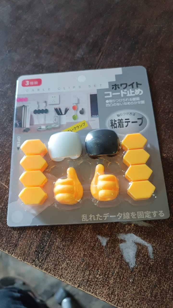 Self Adhesive Hooks for Cable Clips, Desktop Cable Organizer (6 Pcs Set / Mix Design) - Image 7