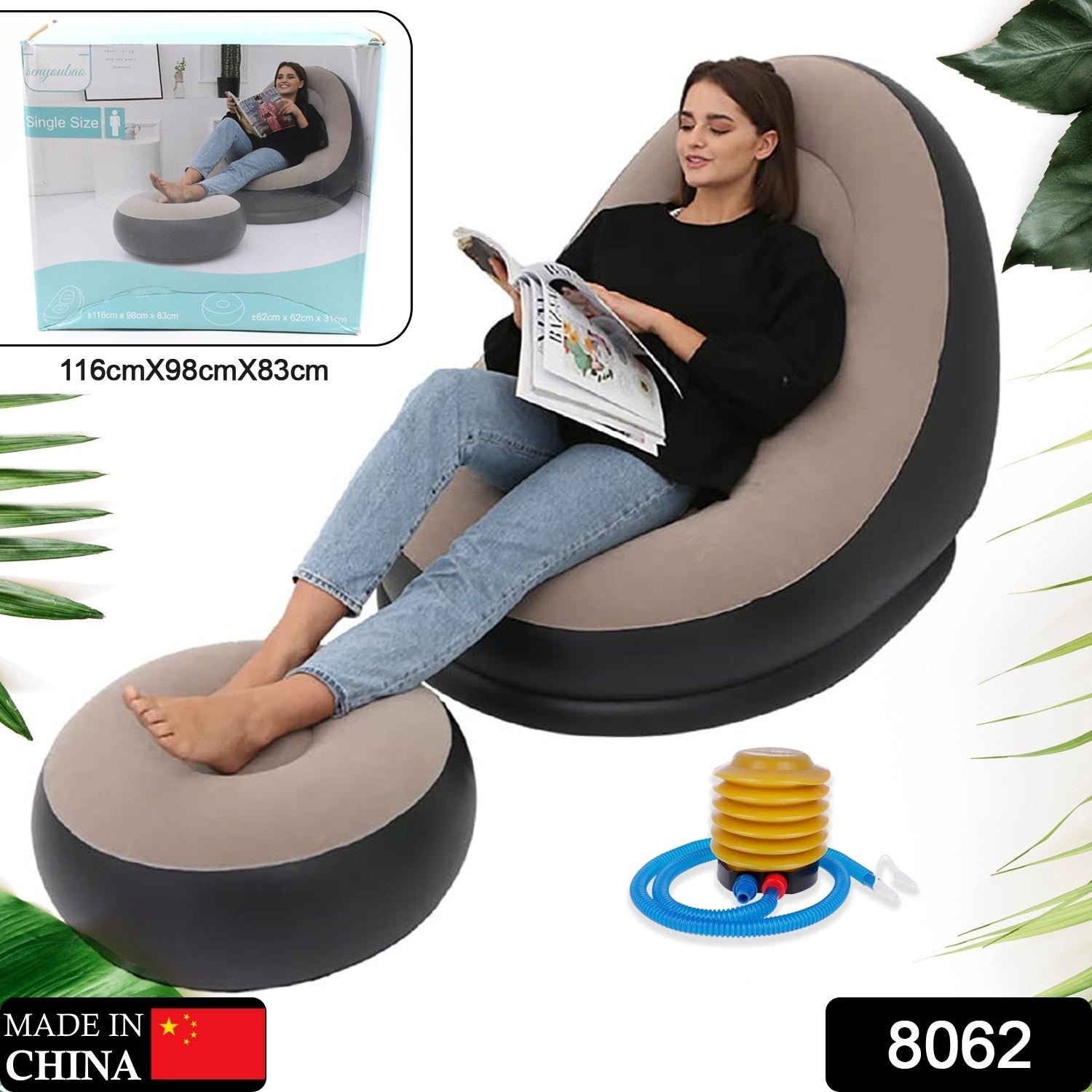 Portable Indoor/Outdoor Air Sofa, couch & Pump - Image 2