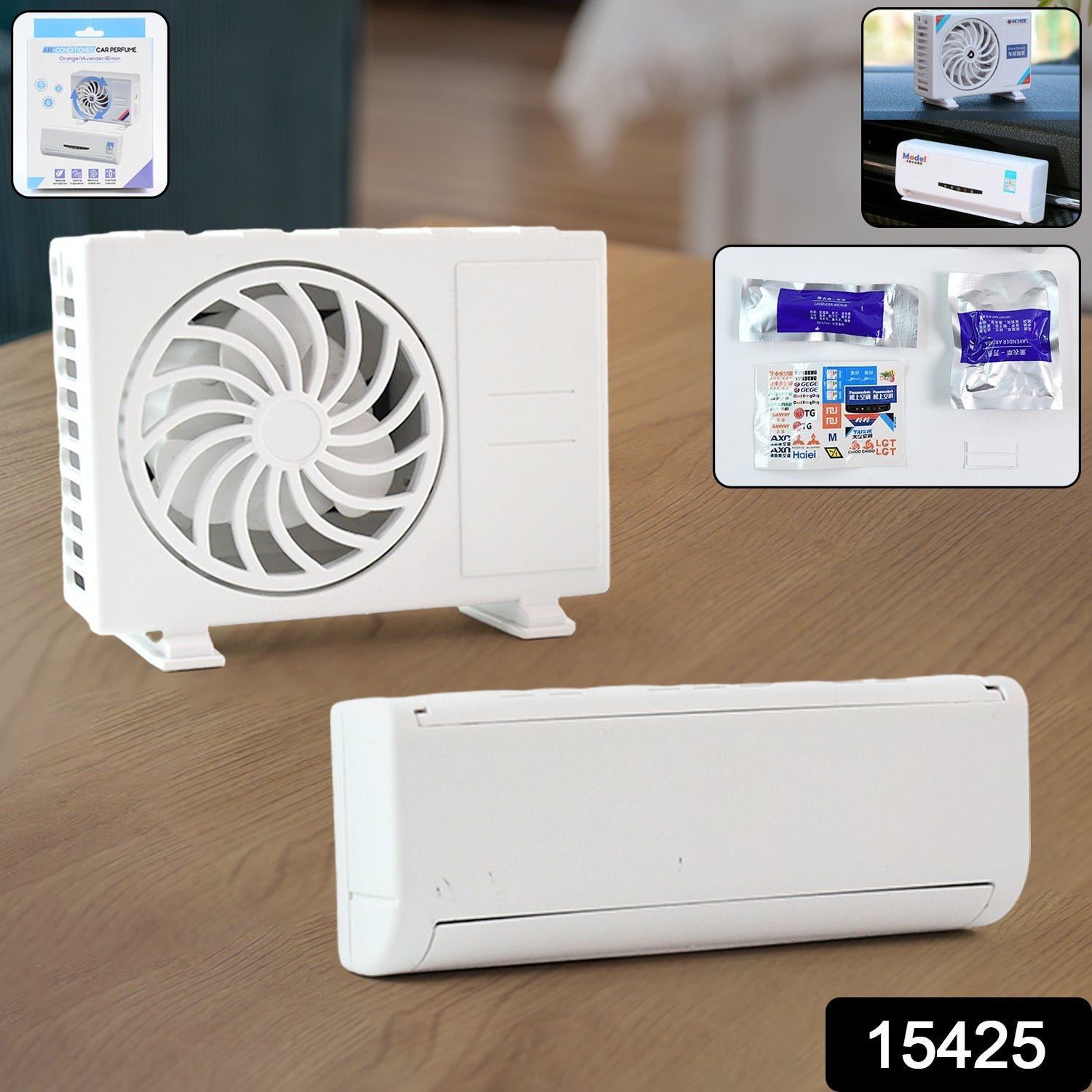 AC Design Solar-Powered Car Air Freshener: Built-in Perfume Diffuser for Dashboard and AC Vent - Image 2