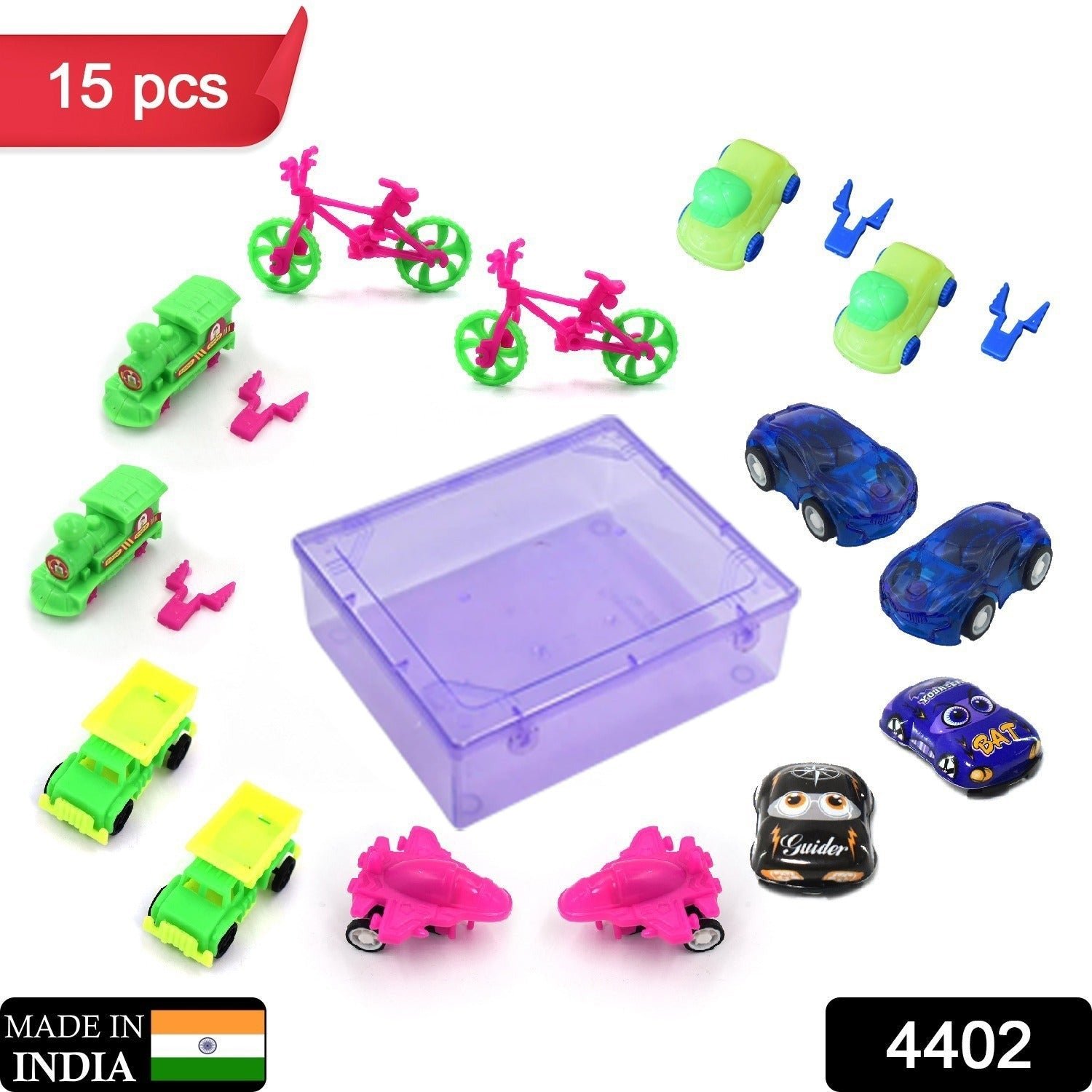 Toys for Kids Friction Powered Vehicle Toy for Baby Push & Go Toys Combo Set for Boys & Girls ( Pack of 15) - Image 2