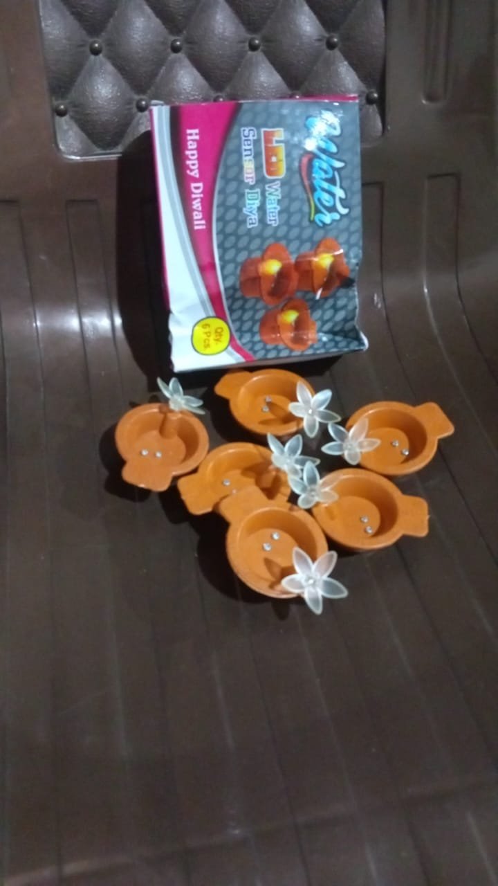 Flower Water Sensor Diyas for Diwali Decoration (6 Pcs Set) - Image 8