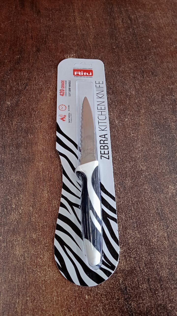 Ritu Stainless Steel Serrated Blade Zebra Kitchen Knife (1 Pc) - Image 7