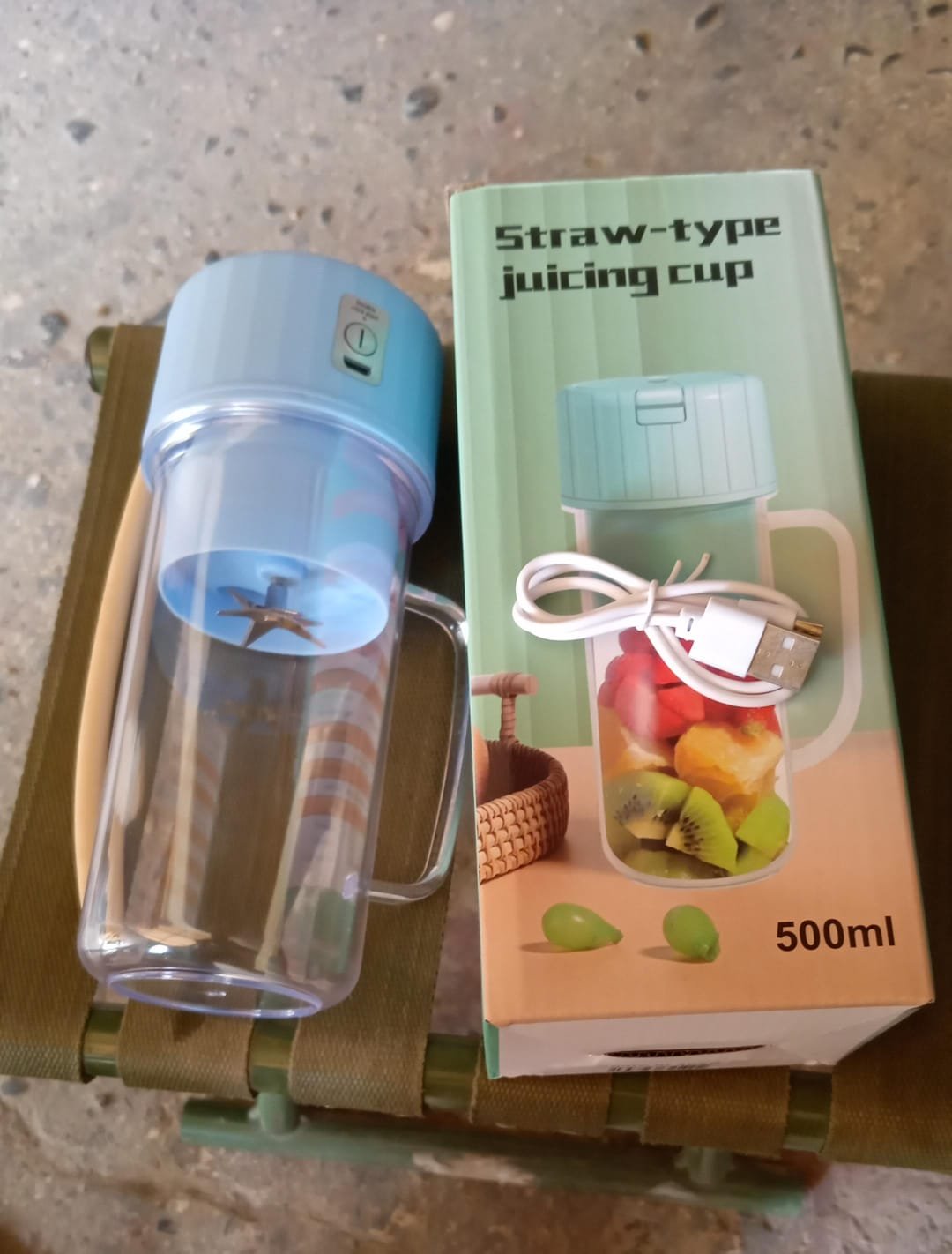 Portable Electric Juicer With Handle & Straw, USB Rechargeable 6 Stainless Steel Blades (500 ML) - Image 12