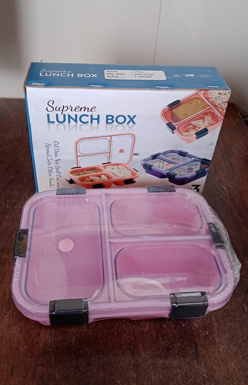 Plastic 3 Compartment Insulated Lunch Box, Lunch Box (1 Pc) - Image 7