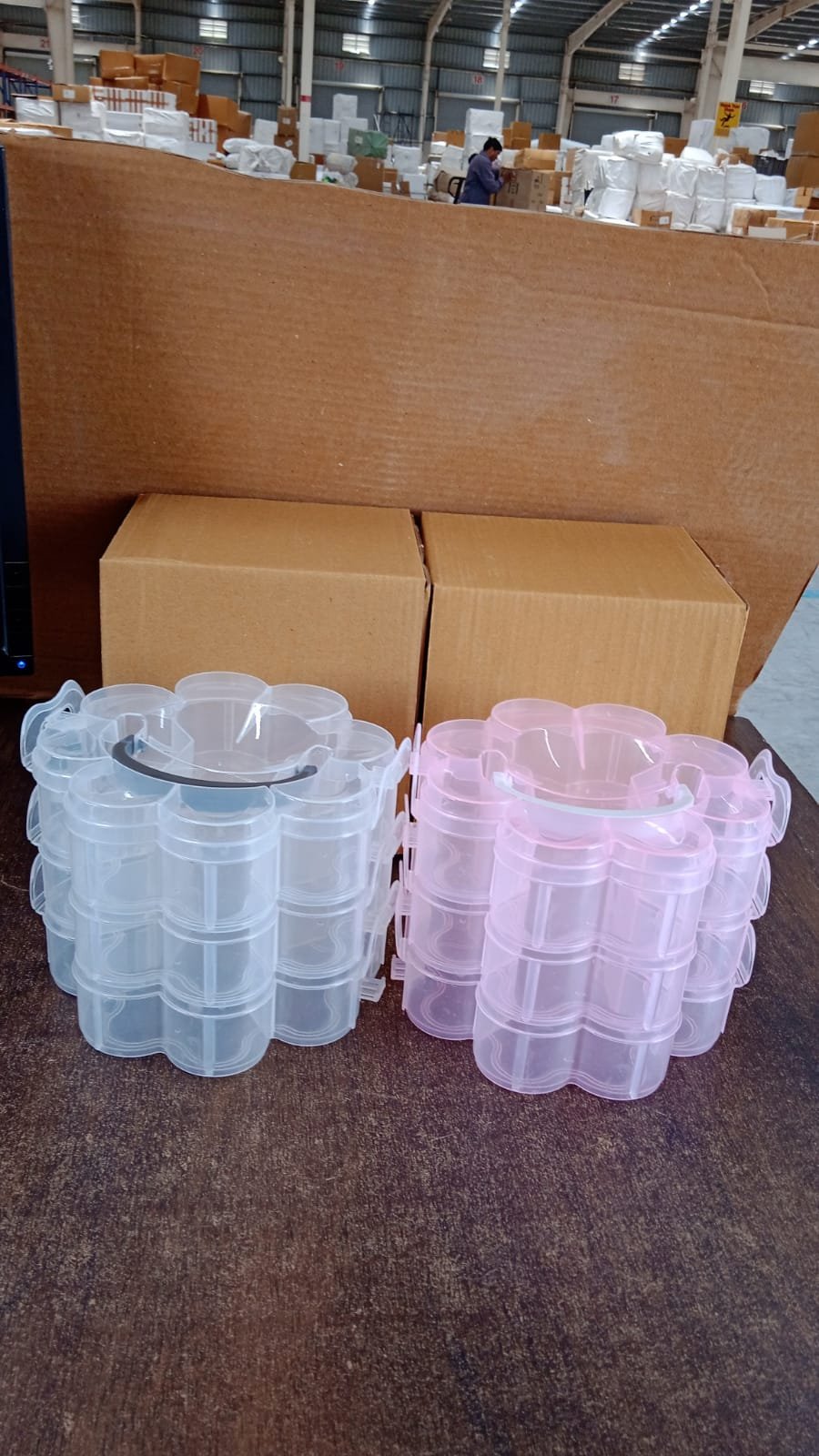 3-Layer Transparent Plastic Flower-Shaped Storage Box with 9 Grids - Image 8