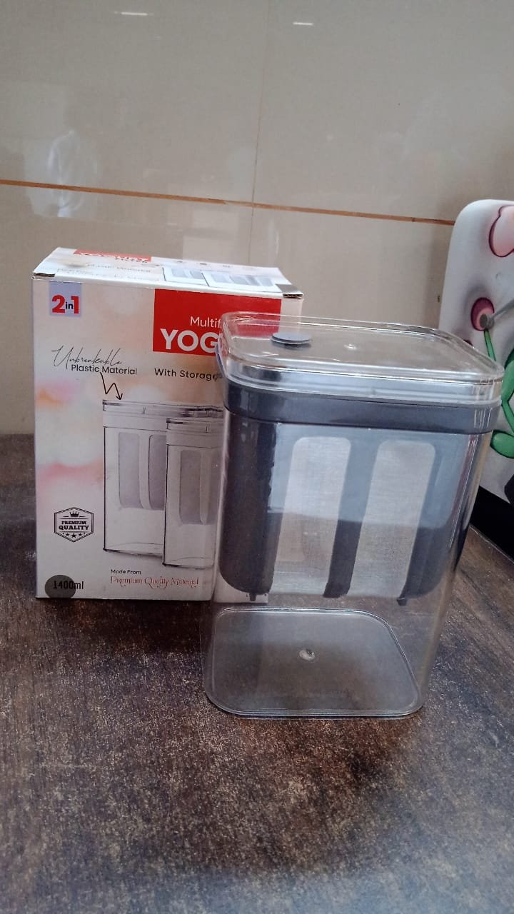 2 in 1 Yogurt Strainer with Storage Box – 1100ml (Plastic + Steel) - Image 8