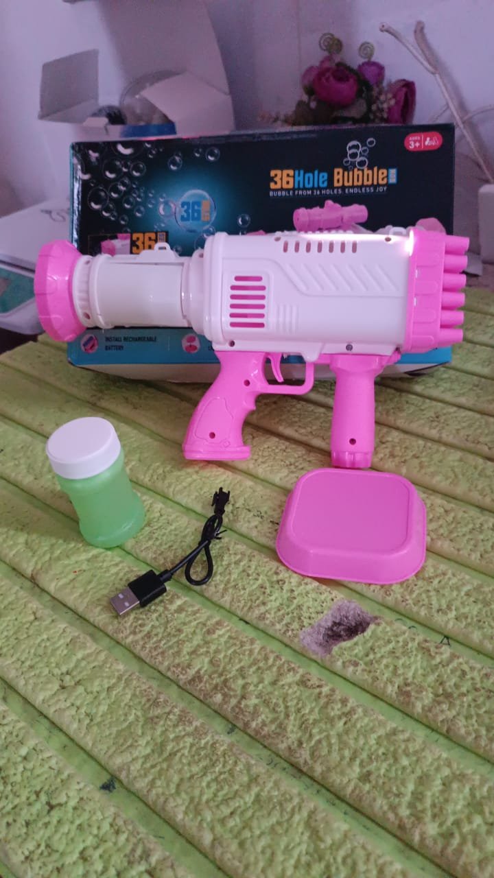 36 Holes Big Rechargeable Powerful Machine Bubble Gun Toys (1 Set) - Image 7