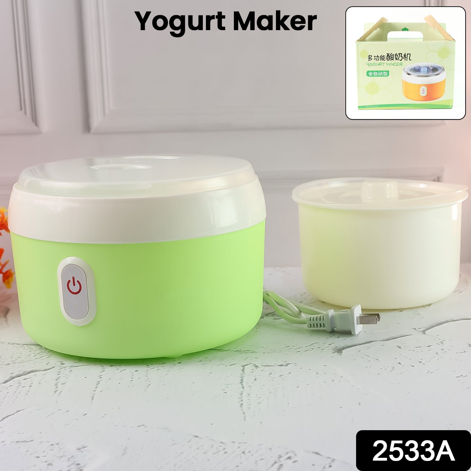 Green Electric Yogurt Maker used in all kinds of household and kitchen places for making yoghurt. - Image 2