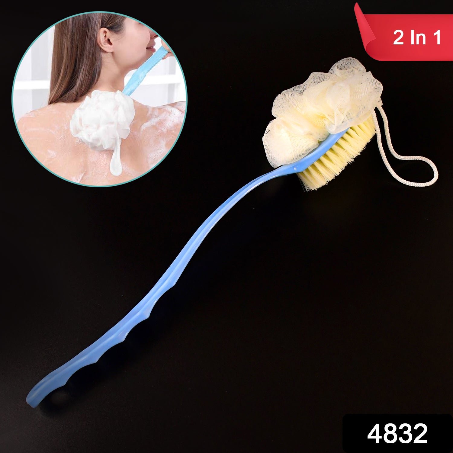 2in1 Bath Brush With Long Handle - Image 2