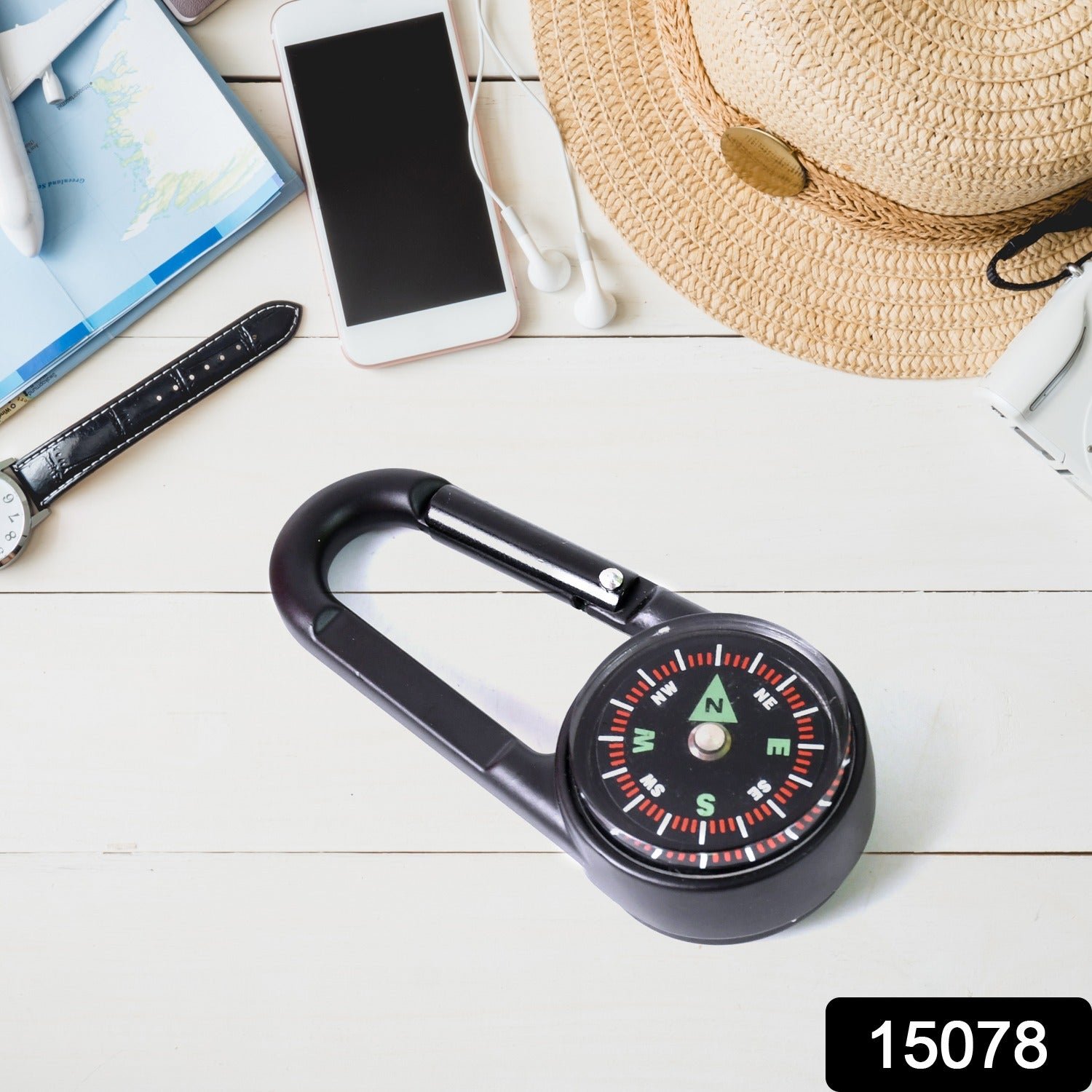 Clip Snap Hook Mini Compass (1 Pc / Mix Design) - Image 2